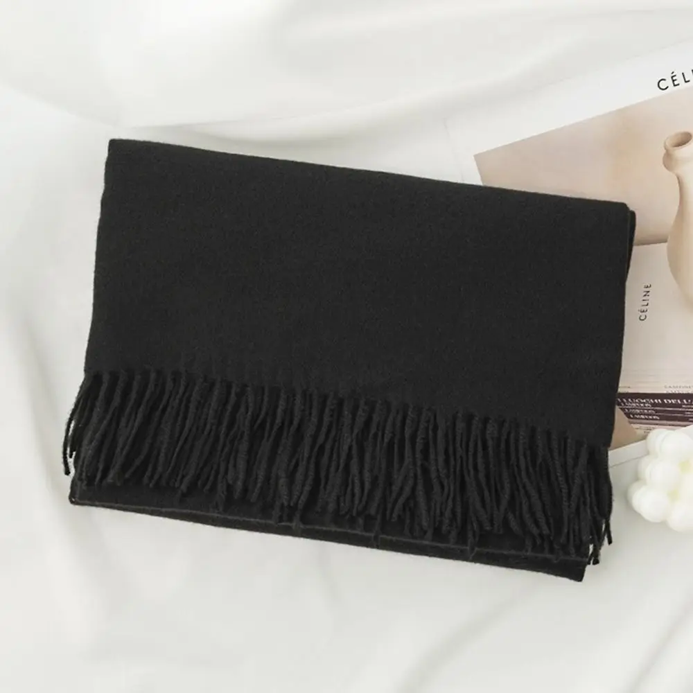 All-Match Long Scarf Fashion Imitation Cashmere Soft Shawl Oversize Tassel Pashmina for Men Women