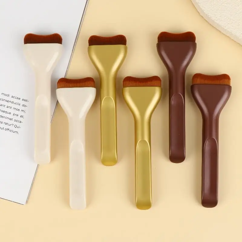 舌の形をしたメイクブラシ輪郭形成用タンニングリキッドファンデーションクリームブラッシュソフト毛多目的メイクツール日用