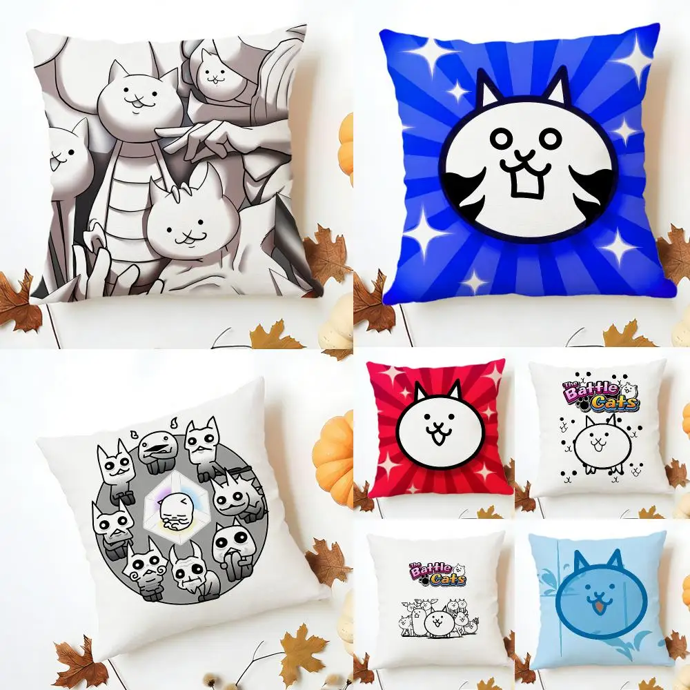 Quirky Hilarious The Battle Cats Cushion Cover Sofa Home Decor Living Room Accessory Holiday House Cushion Shell