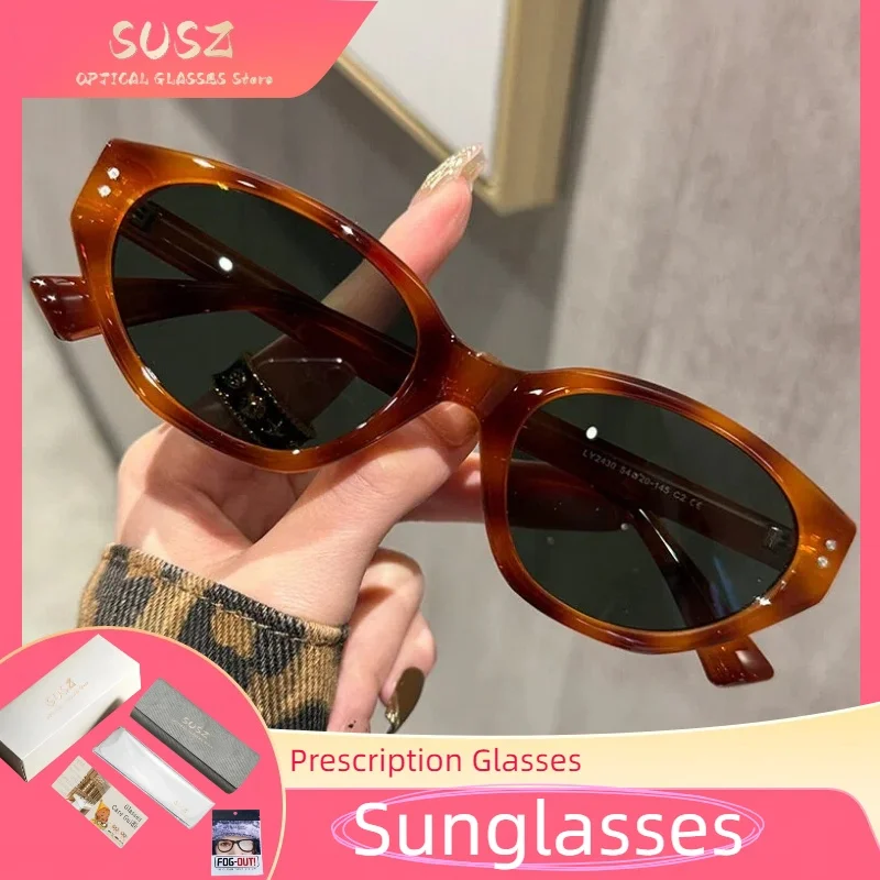 

SUSZ Personalized Cat Eye Sunglasses Women Oval Vintage Brand Designer Square Sun Glasses UV400 Shades Female Eyewear Anti-glare