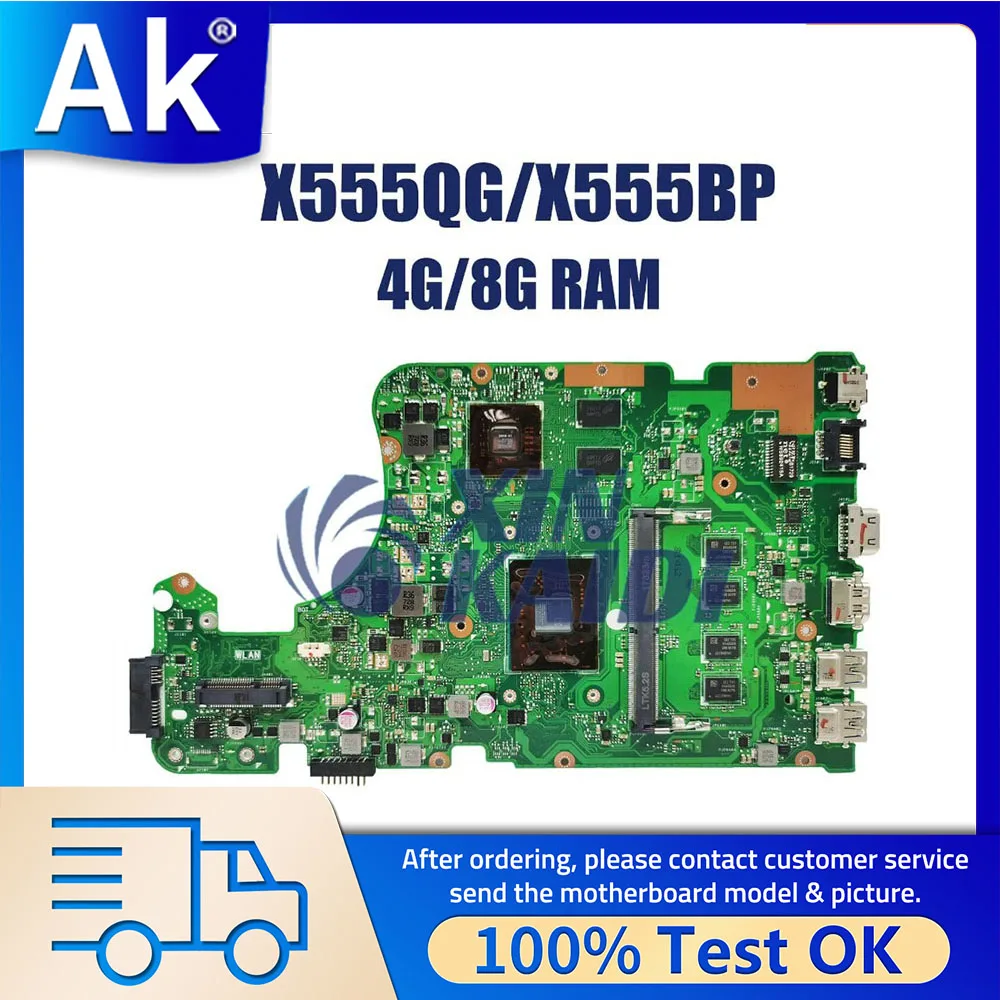 

Laptop Motherboard For Asus X555QA X555QG X555Q X555B X555BA X555BP K555B Mainboard A6 A9 A10 A12 FX-9800P CPU 4G/8G-RAM