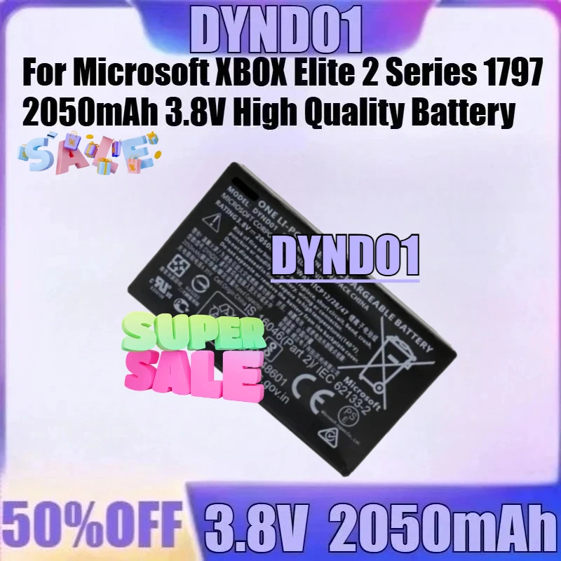2050 мАч 3,8 В для Microsoft XBOX Elite 2 Series 1797 2050 мАч 3,8 В Высококачественный аккумулятор Новый аккумулятор DYND01 2050 мАч 3,8 В