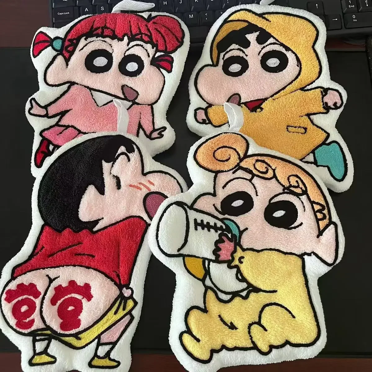 Crayon Shin Chan Anime Peripheral Hand Towel Hanging Cute Super Absorbent Thick Hand Towel, Bathroom and Kitchen Supplies