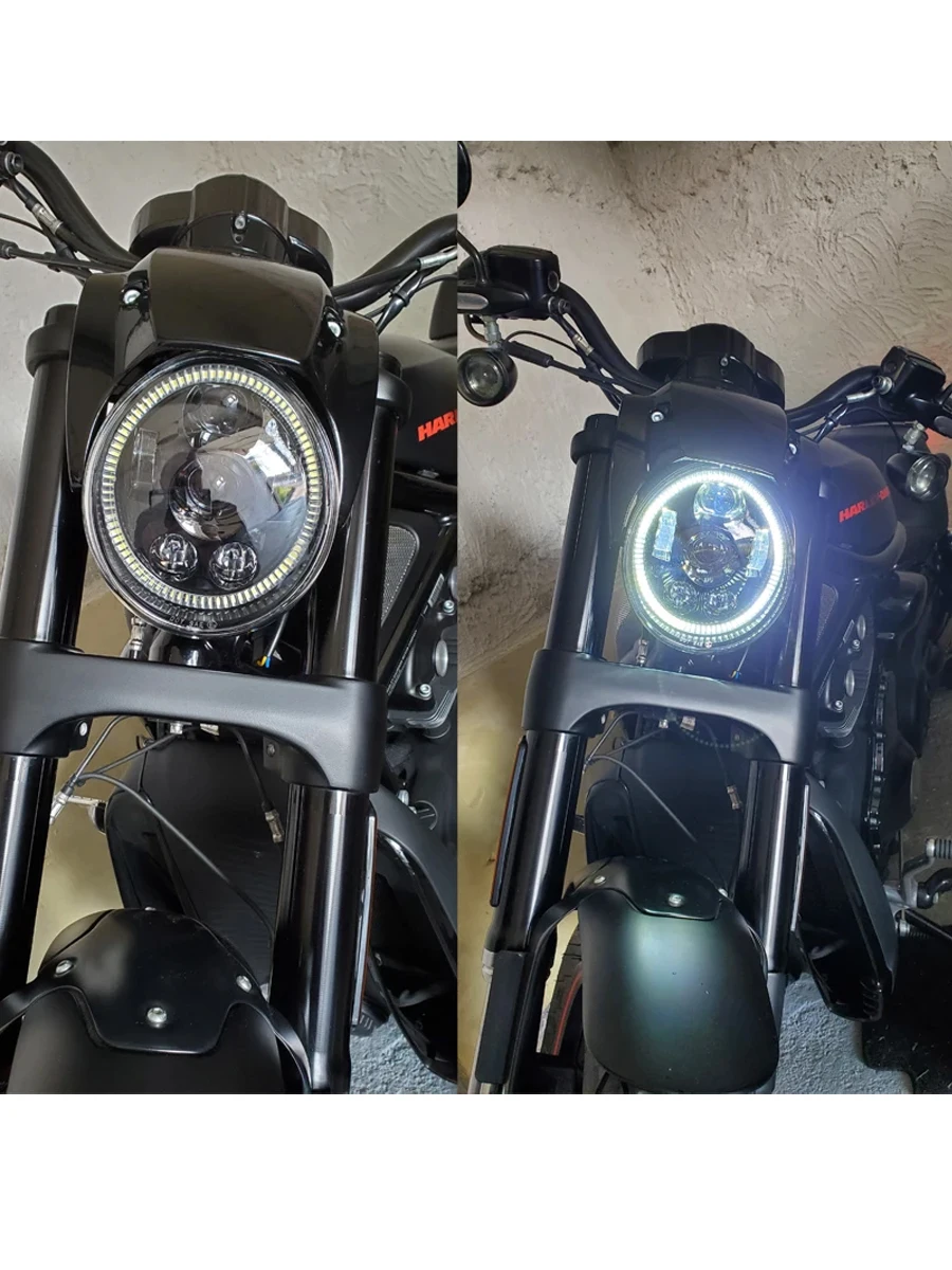 E24 LED Koplamp Koplamp Voor Harley V-Rod V Rod Spier VRSCF Night Rod Speciale VRSCDX 2002-2017 motorfiets Licht Lamp W/DRL - afbeelding 2