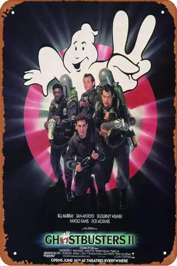 Ghostbusters 2 _ 1989 _ movie poster Vintage Metal Tin Sign for Men Women,Wall Decor for Bars,Restaurants,Home,Cafes Pubs,12x8 I