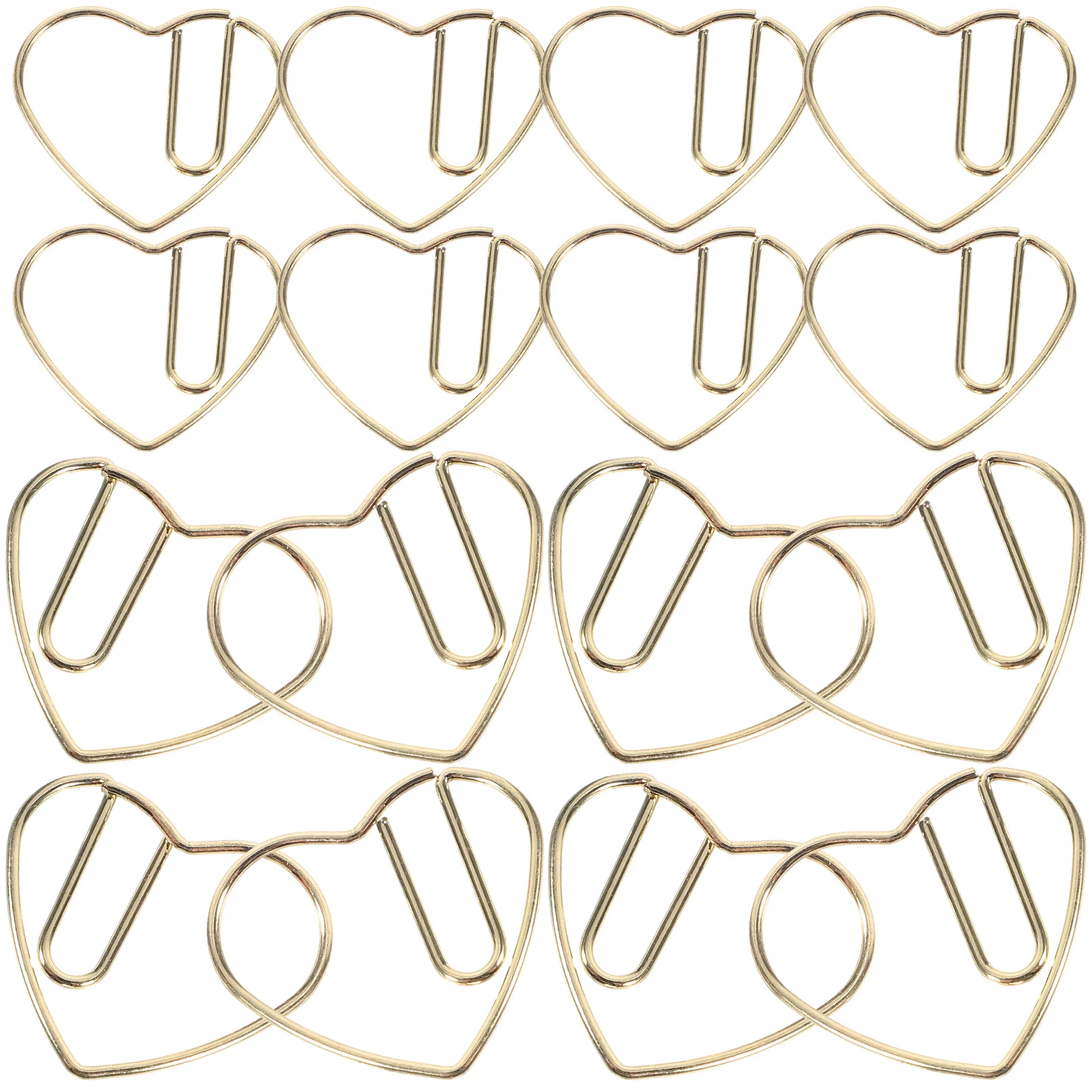 50 Pcs Heart-shaped Paper Clips for File Small Cute Paperclips Crafts Tiny Decorative
