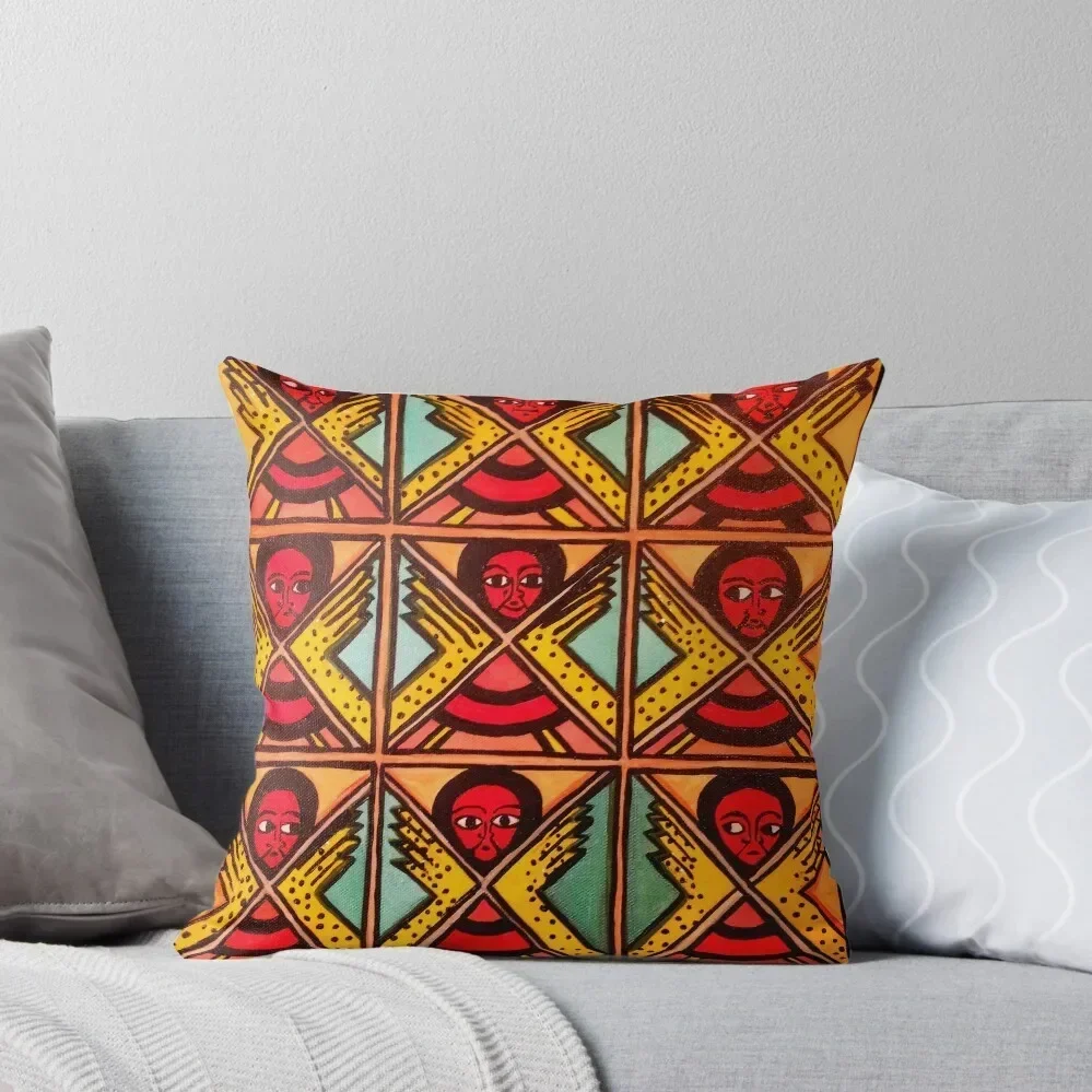 

9 Angels - Ethiopian Folk art Throw Pillow home decor items Christmas Covers pillow pillowcase Decorative Sofa Cushions pillow