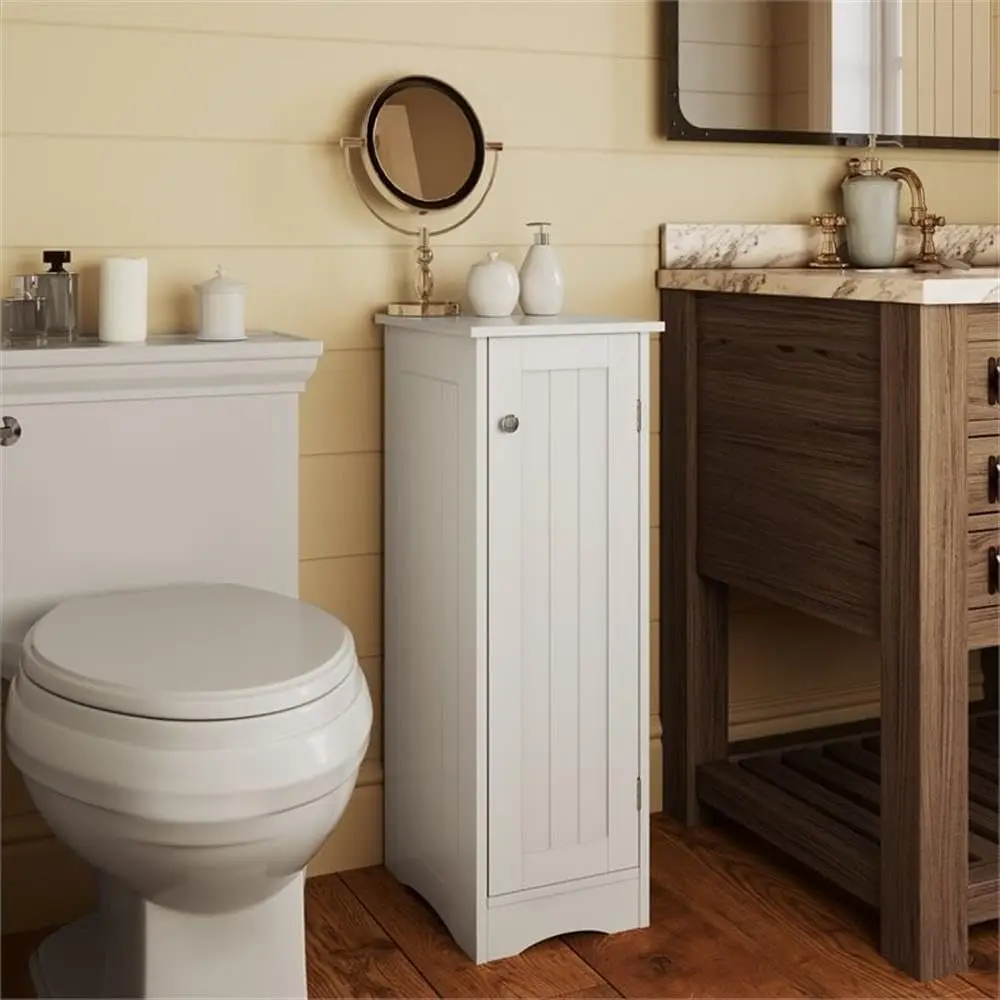 Riverridge Ashland Slim Linen Cabinet - White - Narrow Storage Cabinet For Bathroom Slim Storage With 2 Adjustable Shelves -