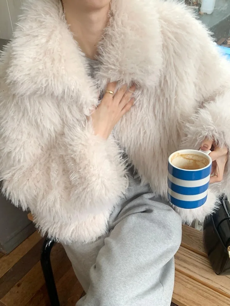 

Ele Winter ort Coat Women's High-End Cotton Warmth Environmental Protection Fur Outerwear Commute Sle Spring Autumn W...