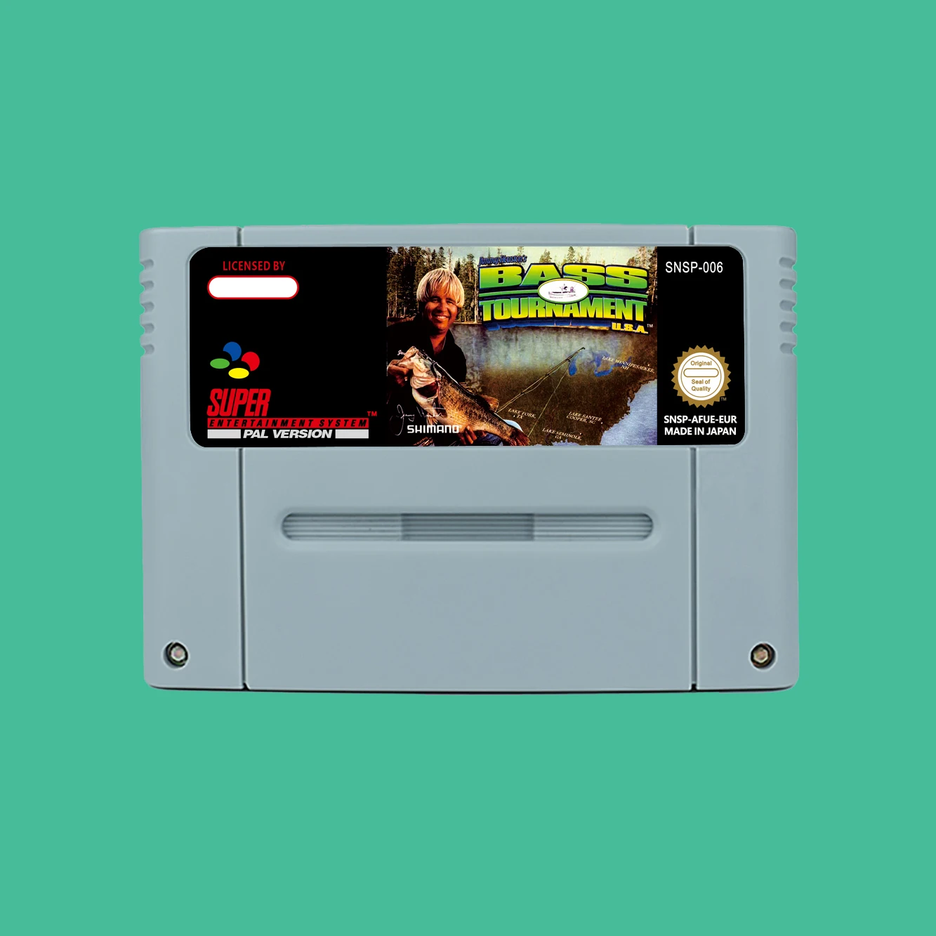 RPG Game for Jimmy Houston's Bass Tournament U.S.A.  - USA or EUR version Cartridge available for SNES Video Game Consoles