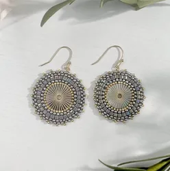 Badu Big Round Crochet Earrings for Women Japanese Seed Beads Ethnic Charm Dangle Drop Earring Fashion Jewelry Gift Wholesale