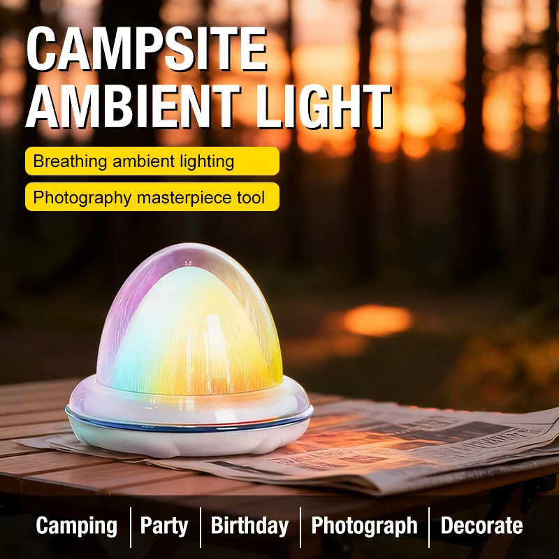 

Лампа для кемпинга UFO Atmosphere с несколькими режимами освещения и режимом зарядки TYPE-C Портативное оборудование для наружного освещения