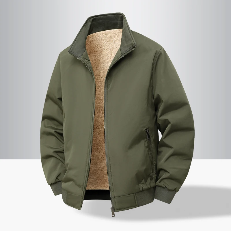 Winter Men Fleece Casual Business Jacket Man Formal Outdoor Thick Jackets Men Multi Pocket Work Outwear Parka Windbreaker Jacket