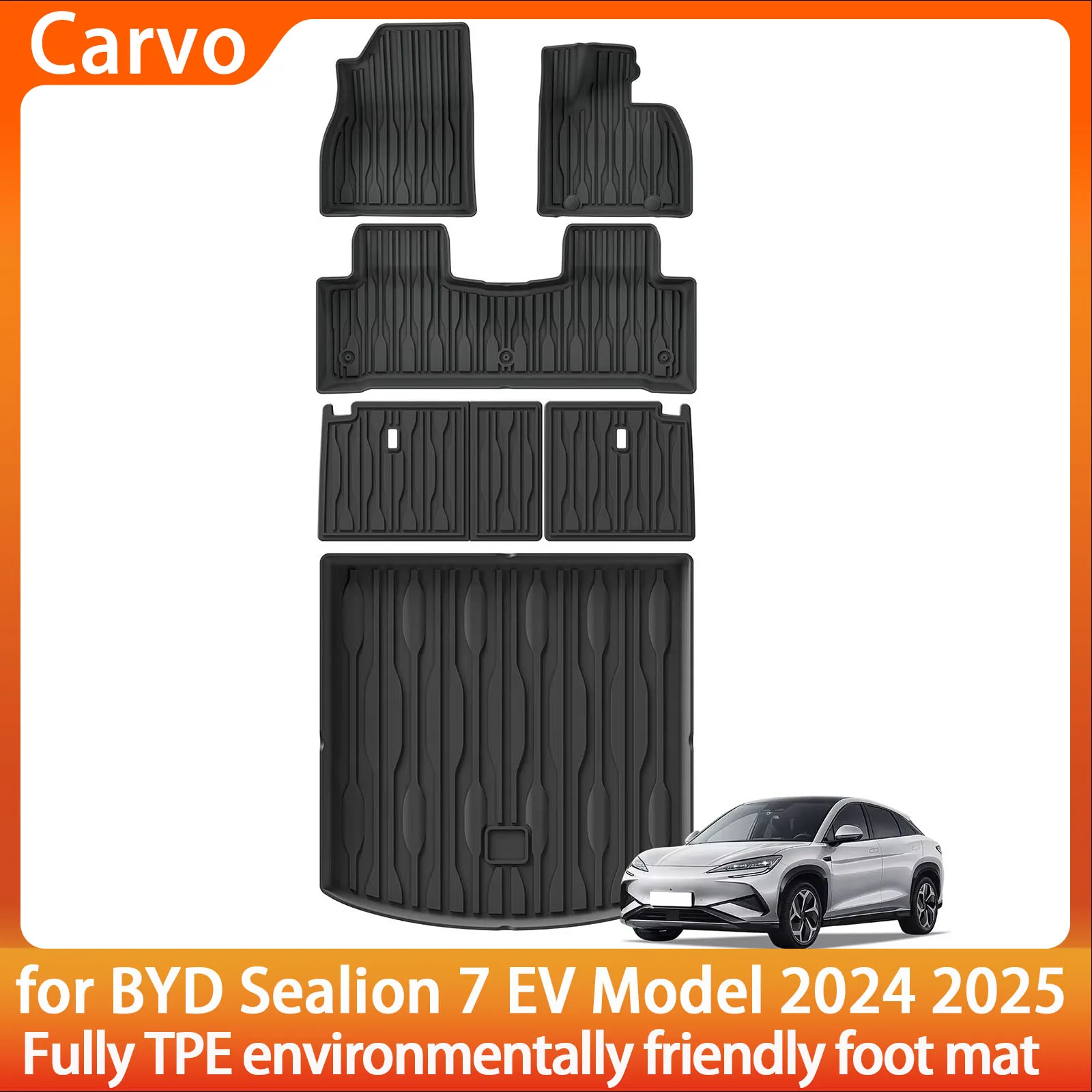 

Right Drive for BYD Sealion 7 EV Model 2024 2025 TPE 3D Car Floor Mats Cargo Liner Pad Waterproof All- Weather Accessories