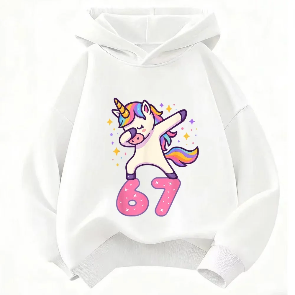 Autumn SIX SEVEN Funny Children Hoodies Level 67 Chaos Hooded Sweatshirt Kids Boy Girl Streetwear Graphic Casual Sport Pullover