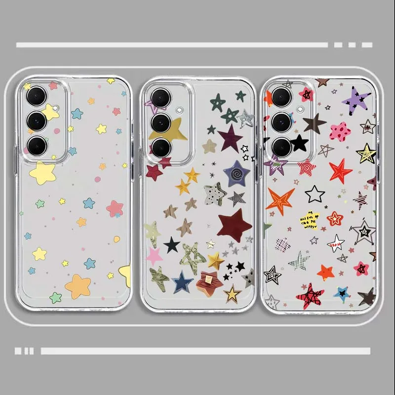 

Colorful Star Illustration Phone Case For Samsung Galaxy A73 A72 A71 A55 A54 A53 A52 A51 A33 A25 A22 A15 A14 A05 Transparent