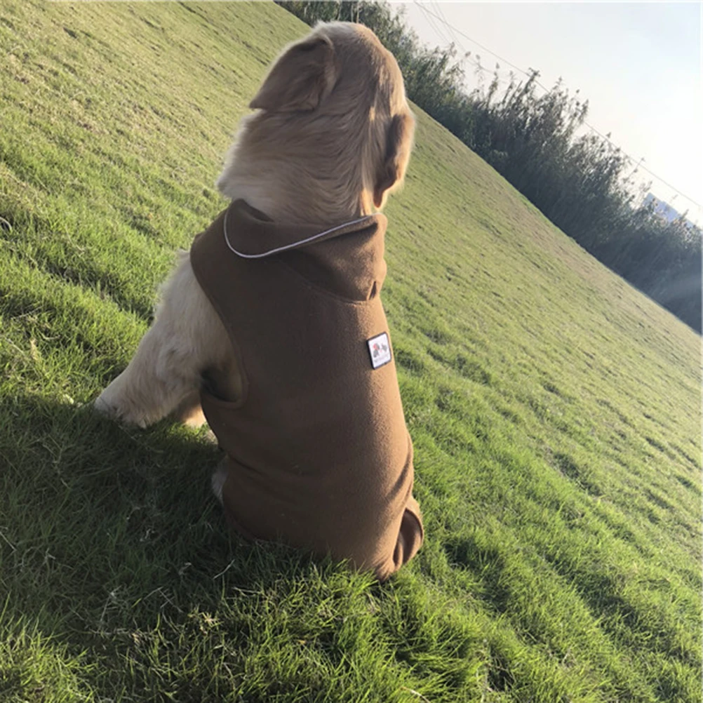

Dog Waistcoat For Puppy Pet Polar Fleece Reversible Warm Vest Light Tan Durable Clothes Comfortable Outfit For