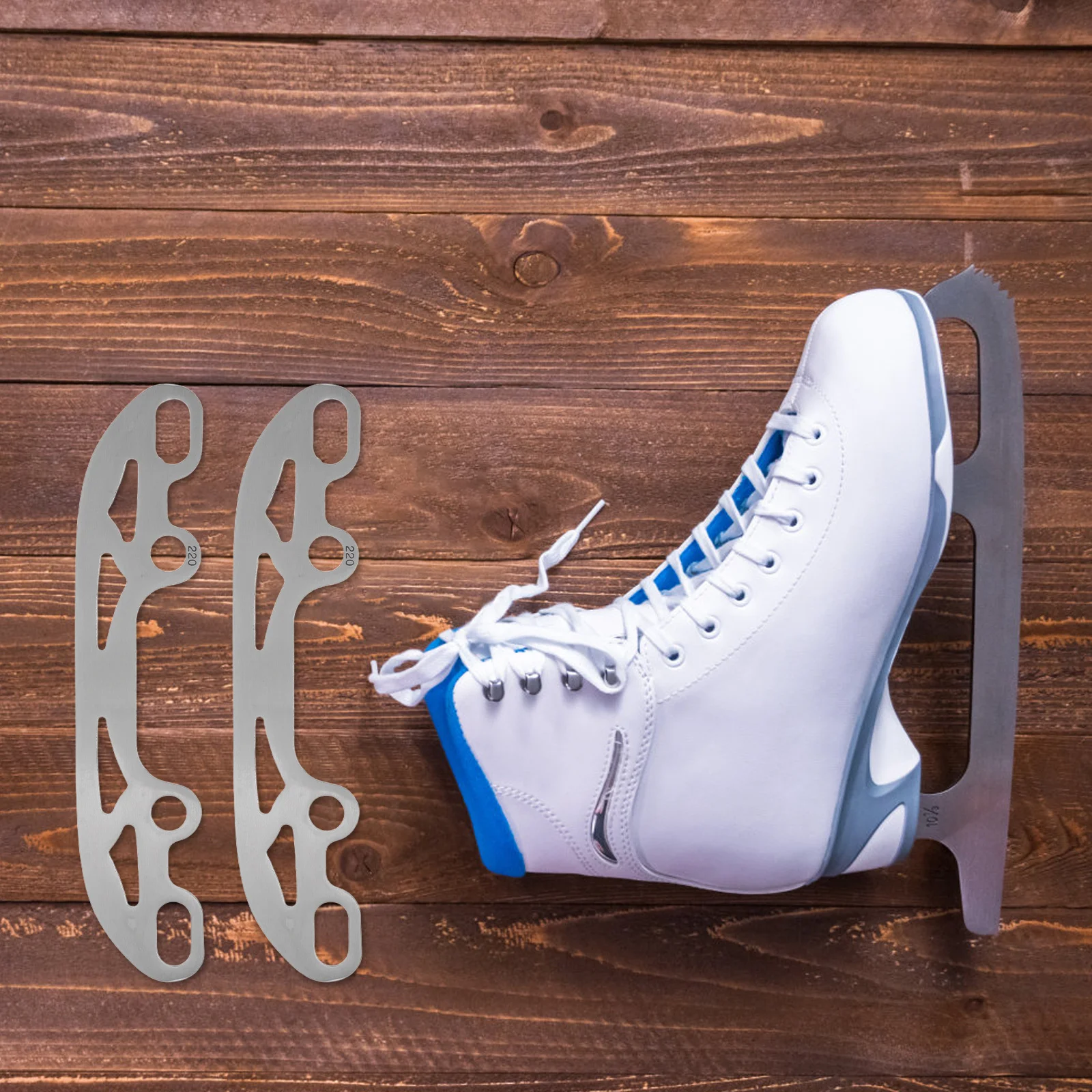 

2 сменных лезвия из нержавеющей стали для хоккейных и роликовых коньков, взаимозаменяемые, простая установка без инструментов