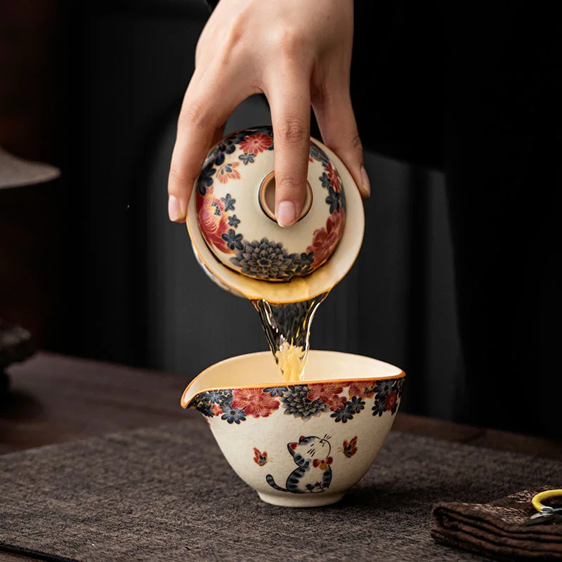 Kitten Fragrance Half Moon Pitcher Gong Dao Bei Rock Mine White Ceramic Tea Cup Pot Kung Fu Utensils Serving