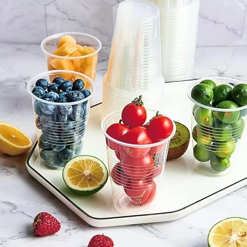 Picture 7: 100PCS Disposable Plastic Cups Stackable Portable Party Plastic Cups for Tasting Coffee Desserts Drink Outdoor Camping
