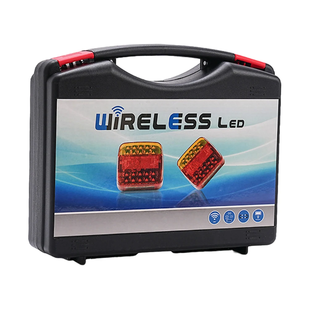 

LED Wireless Trailer Lights USB-C Rechargeable Portable Tow Tail Lights Kit Signal Warning Brake Lamp for Car Light Replacement
