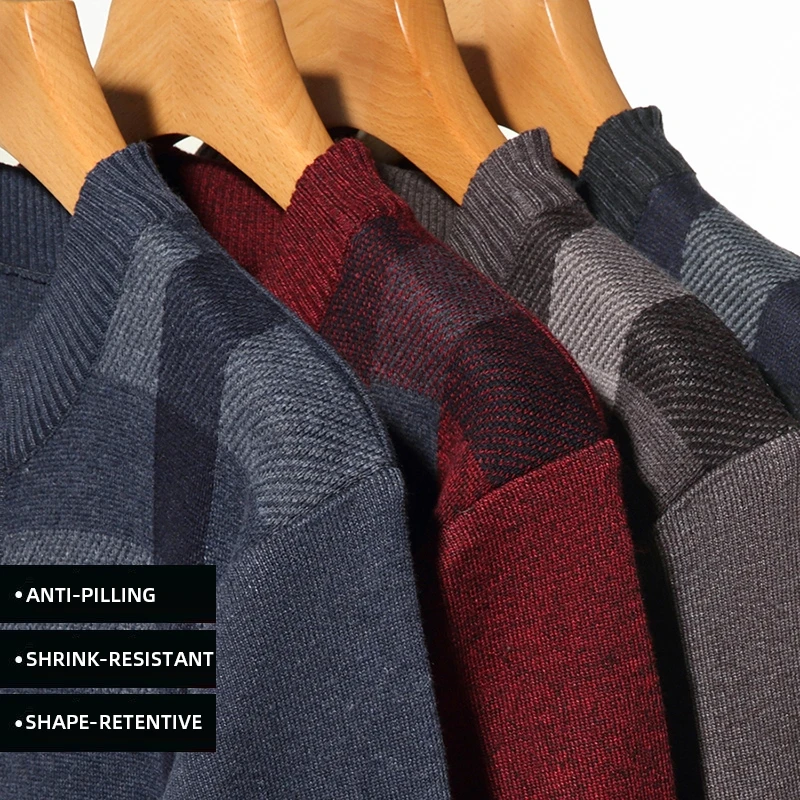 Top Grade New Brand Fashion Knit Woolen Crew Cardigan SweaterTrendy Striped Casual Autum Winter Coats Jacket Men Clothing