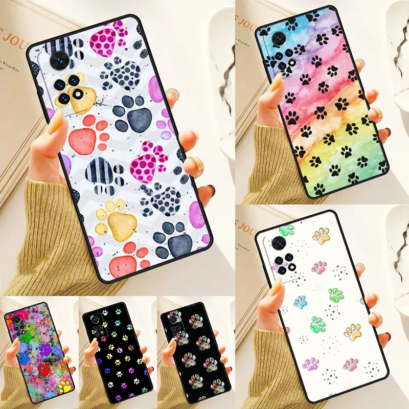 Watercolor Paw Prints Case For Samsung Galaxy S24 Plus S23 S20 S21FE Lite S22 Ultra Note 20 S8 S9 S10 Phone Coque