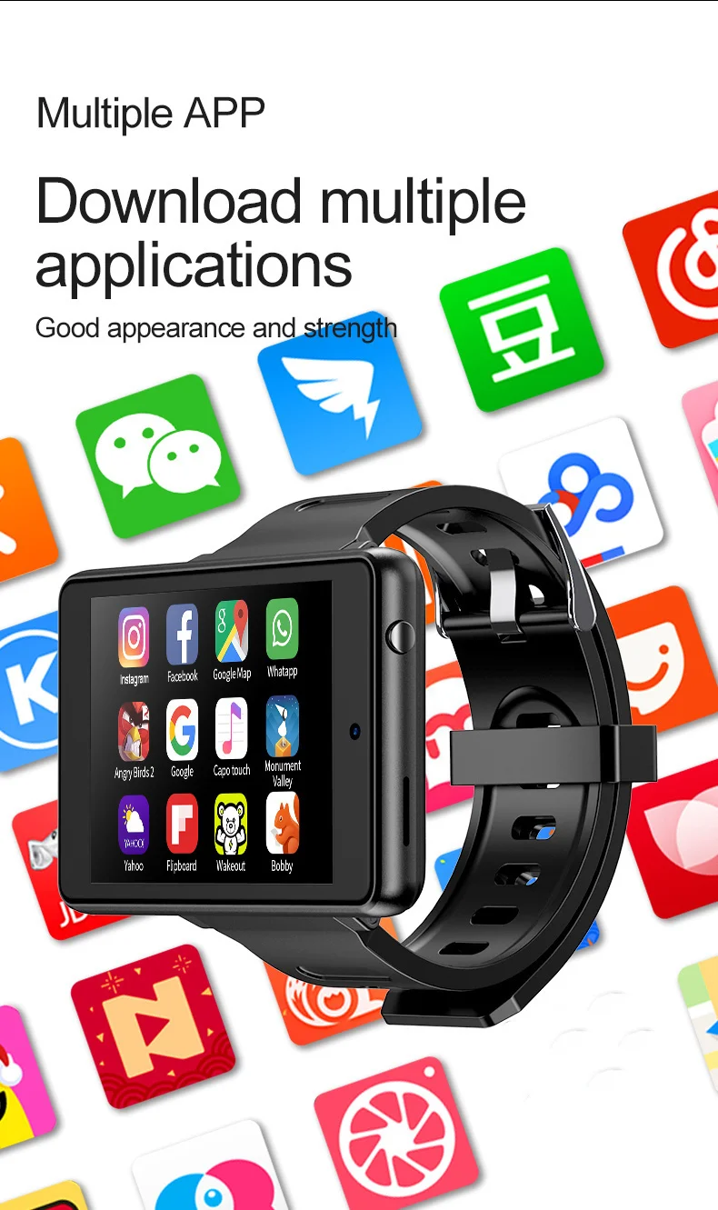 Best Selling Smartwatch 4G Android Phone Watch Big Screen Movie Ebook 2000mah Battery 4GB 
