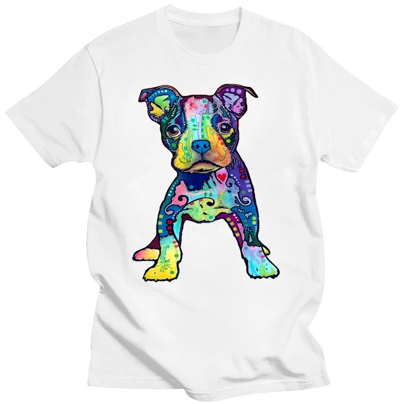 Cute Colorful Baby pit bull Puppy Paws Animal Lover Dog Pet T-shirt