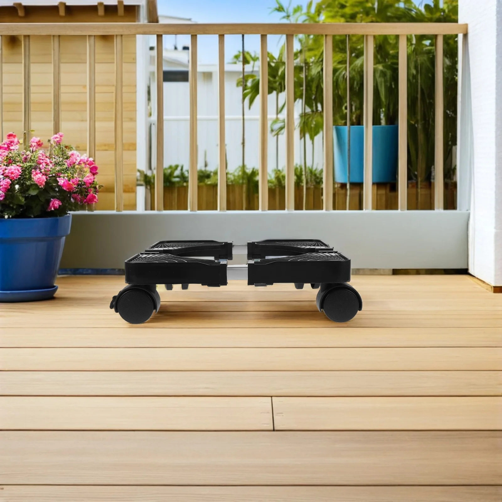 

Adjustable Plant Stand 9.45-15Inch Heavy Duty Rolling Saucer For Indoor Outdoor Flowerpot Base With Caster Wheels Movable