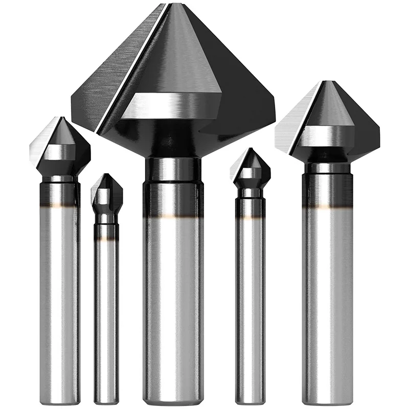 Cobalt containing straight handle 90 degree single blade three blade chamfering knife countersunk countersunk drill