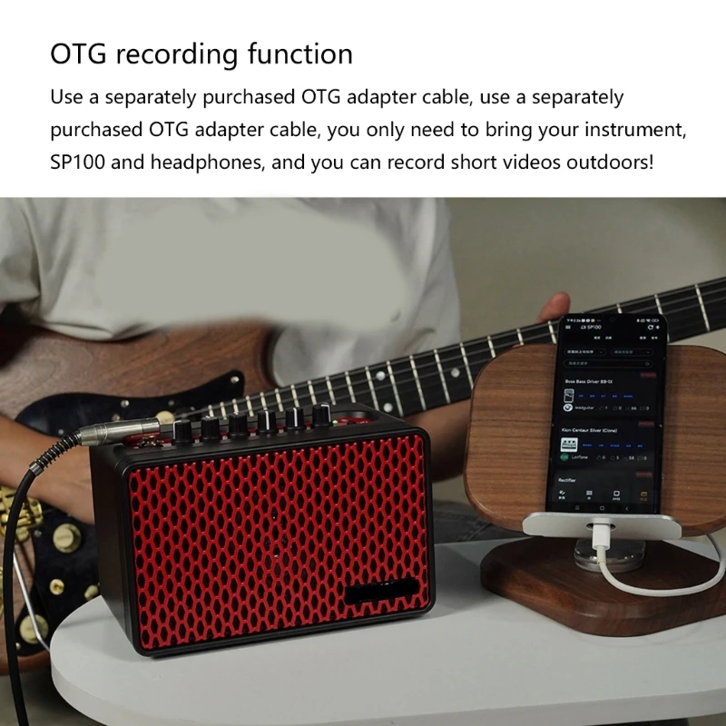 High Power Portable Guitar Amp Audios Input Durable ABS Construction Outdoor Use Shockproof Guitar Amplifier 24BD view 2