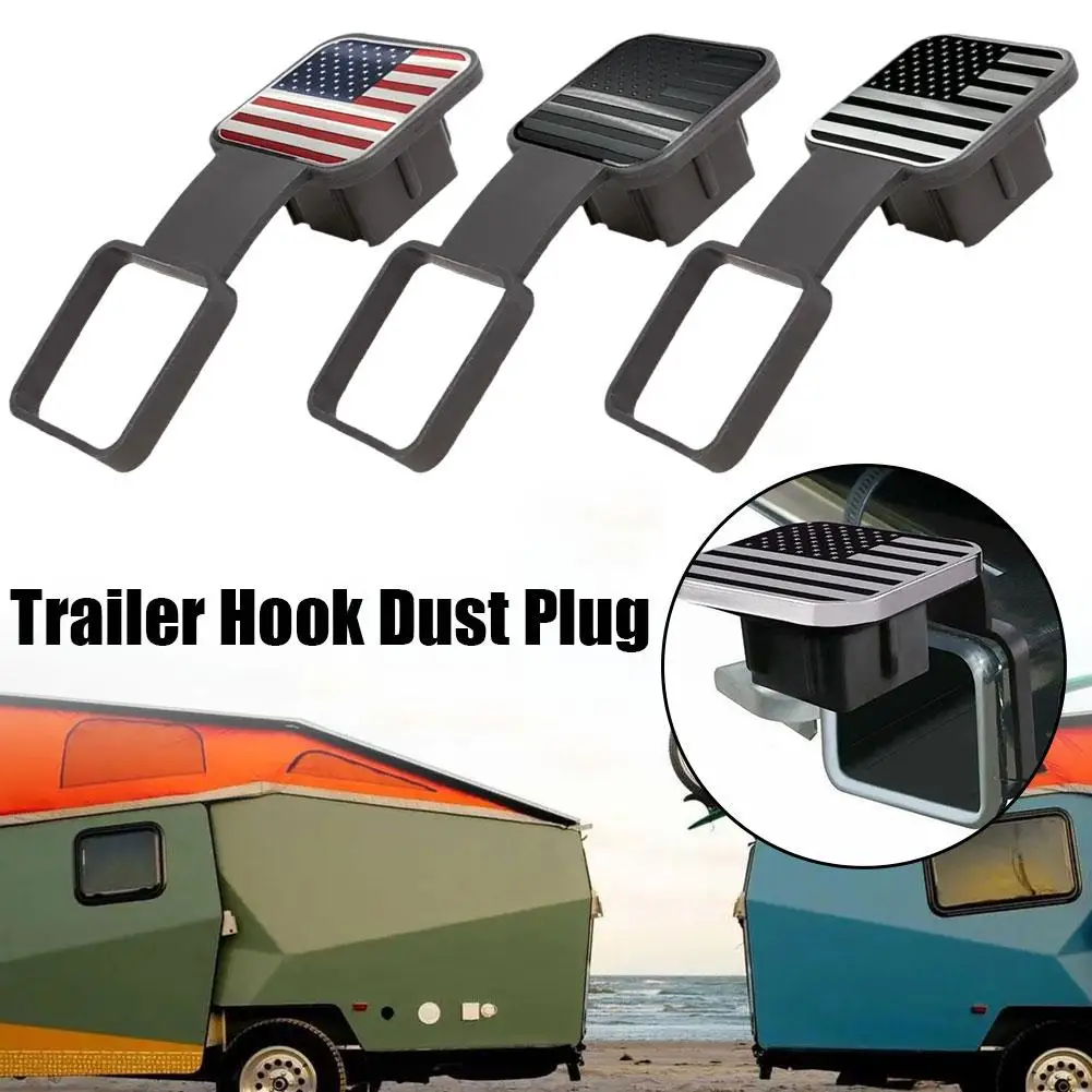 2 Inch American Flag Trailer Hitch Cover Metal Hitch Cover Fit For 2 Inch Hitch Receivers 2\'\' Rubber Hitch Tube Cover Plug