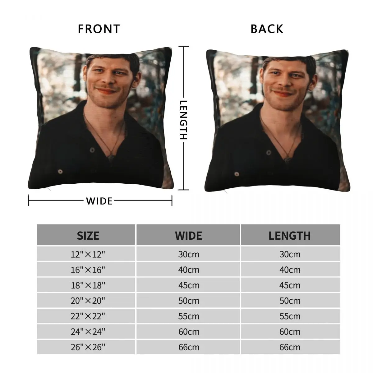 Joseph Morgan Klaus Mikaelson Square Pillowcase Polyester Linen Velvet Printed Zip Decorative Home Cushion Cover 18