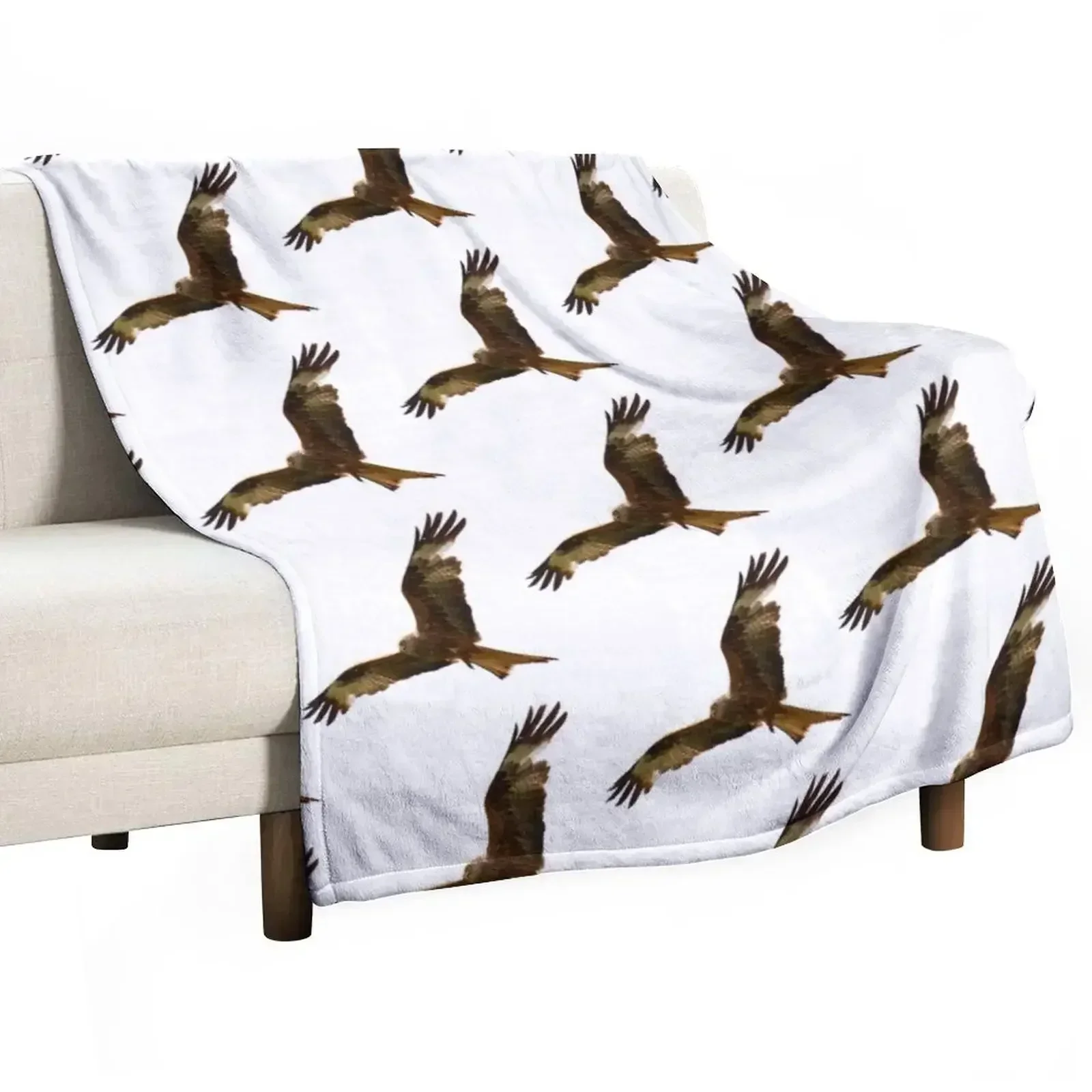 Red Kite in Search of Prey Throw Blanket Sofa Quilt Hairy Custom Personalized Gift Blankets