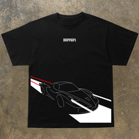 2025 Short-sleeved T-shirt Ferrari Sports Car Print Personalized Pure Cotton Round-neck Top T-shirt, High-quality Luxury Brand