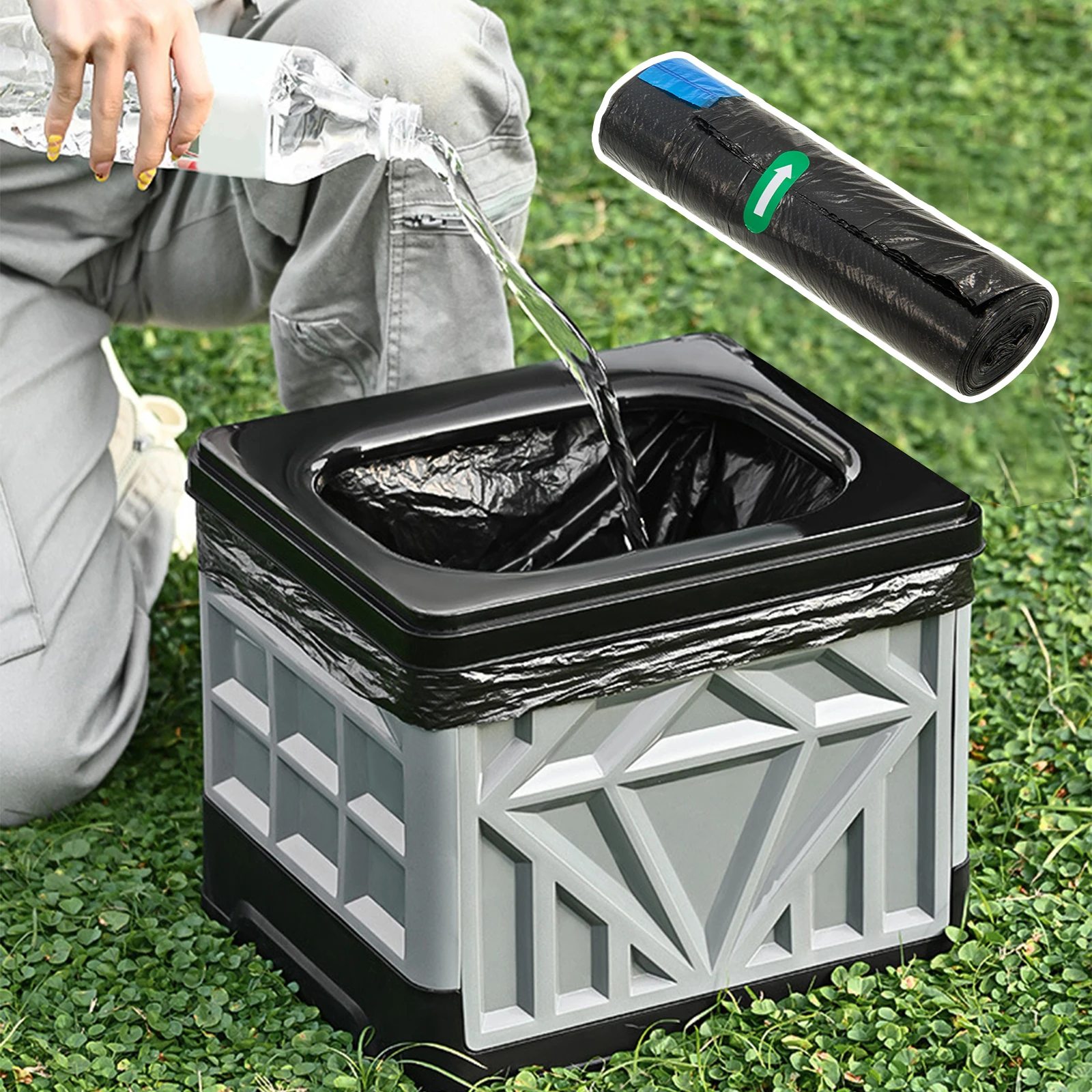 36pcs Portable Toilet Bags with Drawstring  Biodegradable Camping Toilet Bags Portable Potty Bags for Travel for Camping Travel Disaster Preparedness