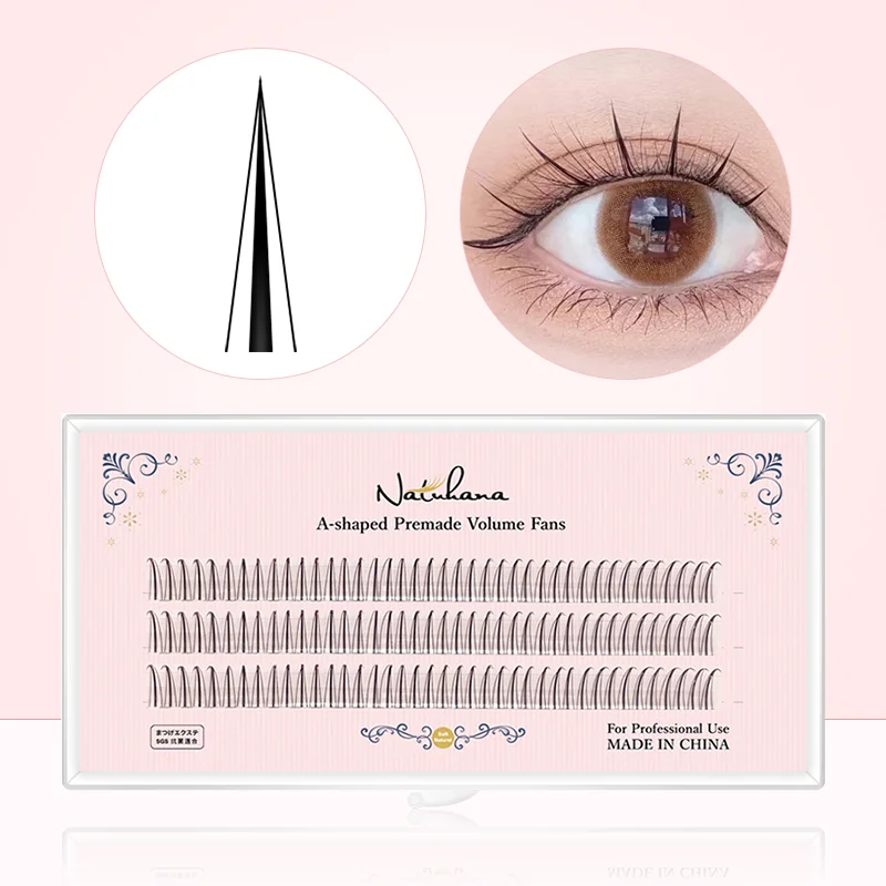 

NATUHANA A/M Shape Lashes 3d Mink Individual Premade Russian Volume Fans Cluster Natural Fluffy Eyelashes Eyelash Makeup