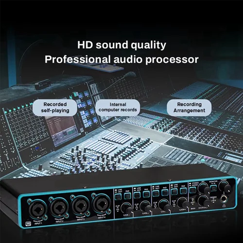Imagen 2 del producto UMC404 Mini interfaz de Audio profesional de 4 canales tarjeta de sonido 4x4 USB tarjeta de reducción de ruido con preamplificador de micrófono UMC404HD