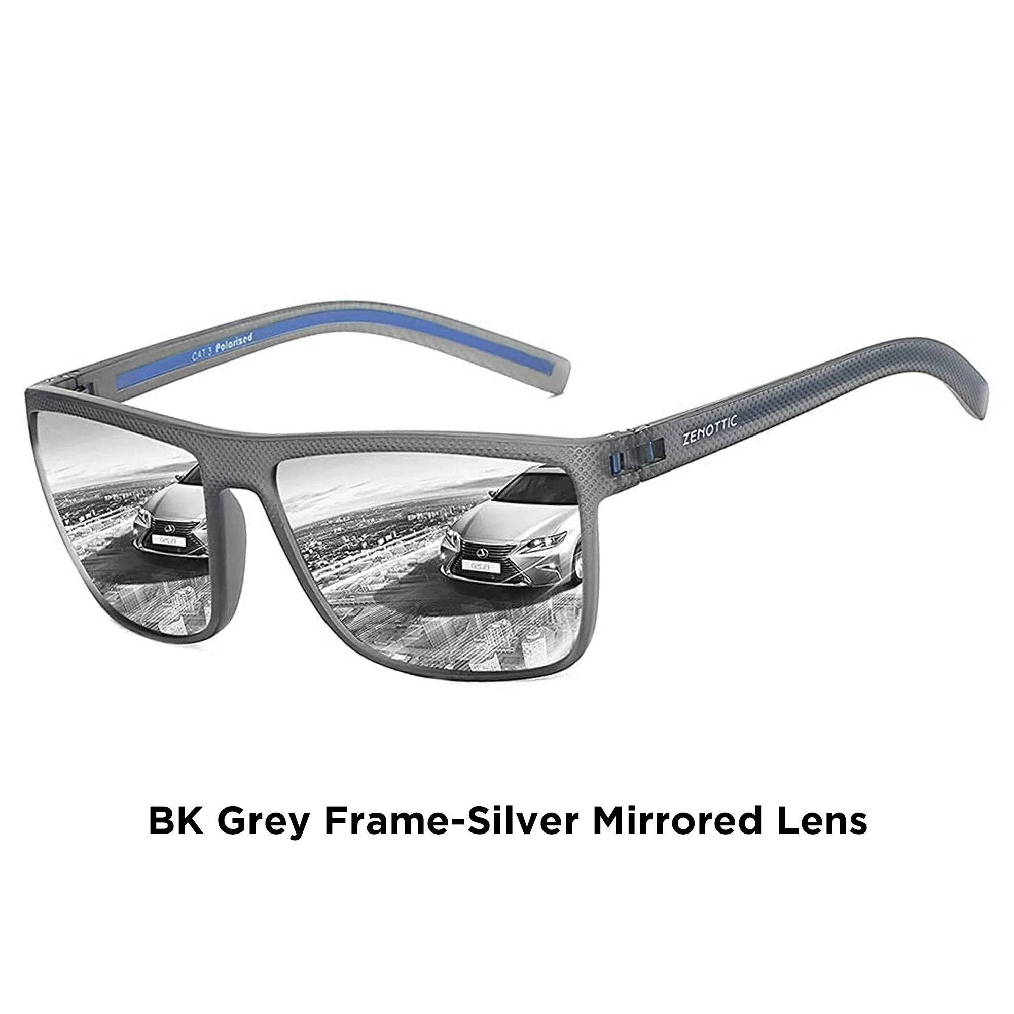 ZENOTTIC Retro-Sonnenbrille mit quadratischem Sehstärke für Unsiex, leicht, TR90, Myopie/Hyperopie/Progressive optische Sonnenbrille – Detail 6
