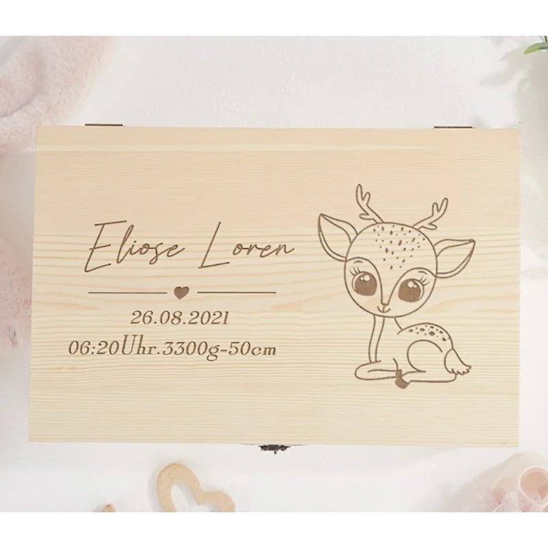 Personalized Baby Keepsake Box | Wood Memory Box | New Mom Gift | Custom Baby Gift Box | Baby Shower Decoration | Baptism Gifts