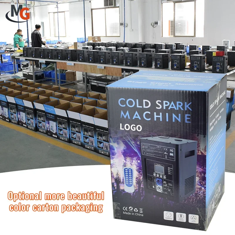 DMX Control Fireworks Machine 2pcs 750w Wireless Cold Spark Machine Wedding with Flight Case Sparkler Machine