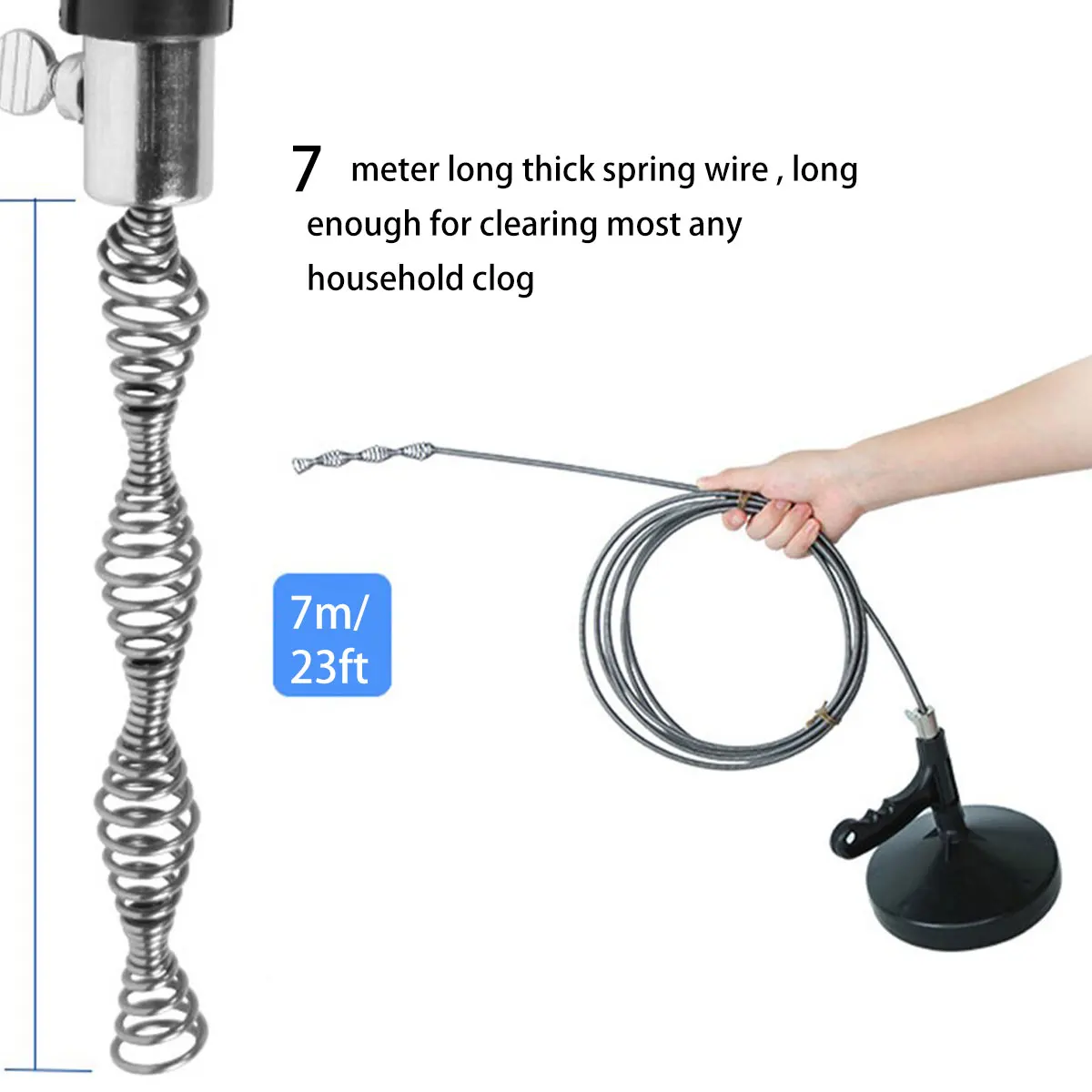 Plumbing Snake Drain Auger Manual Snake Drain Clog Remover with Non-slip Handle for Bathroom Kitchen Bathtub Shower Sink