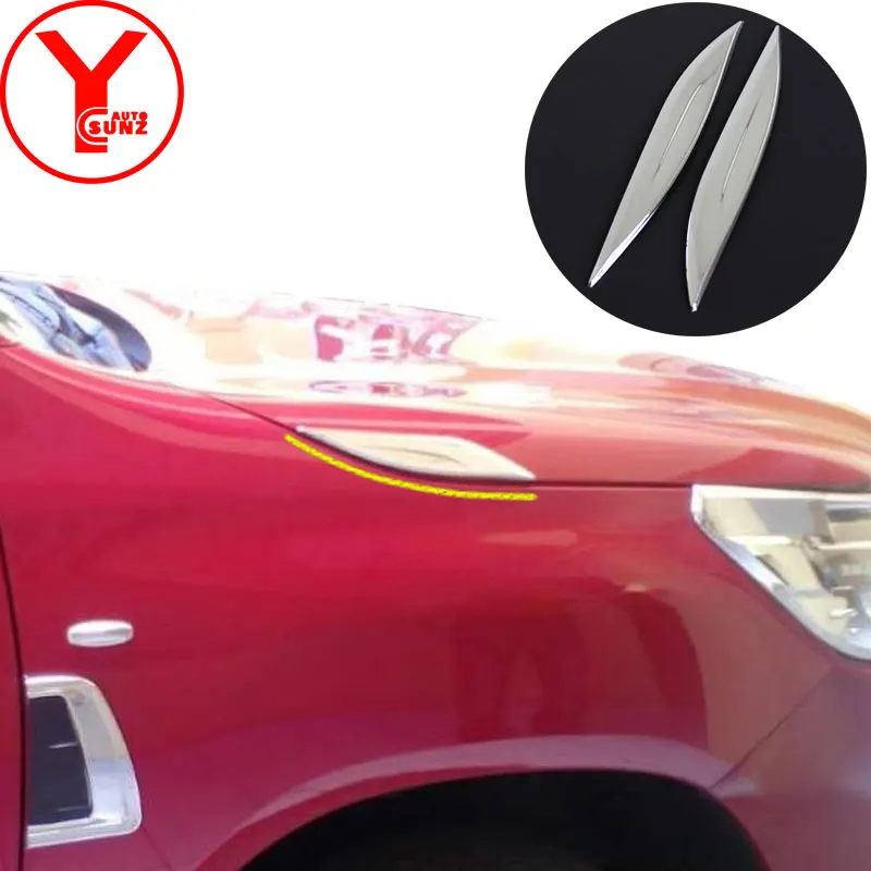 

chrome side wind cover For Toyota Fortuner HILUX SW4 revo 2016 2017 2018 2019 vent hoods car styling parts accessories YCSUNZ