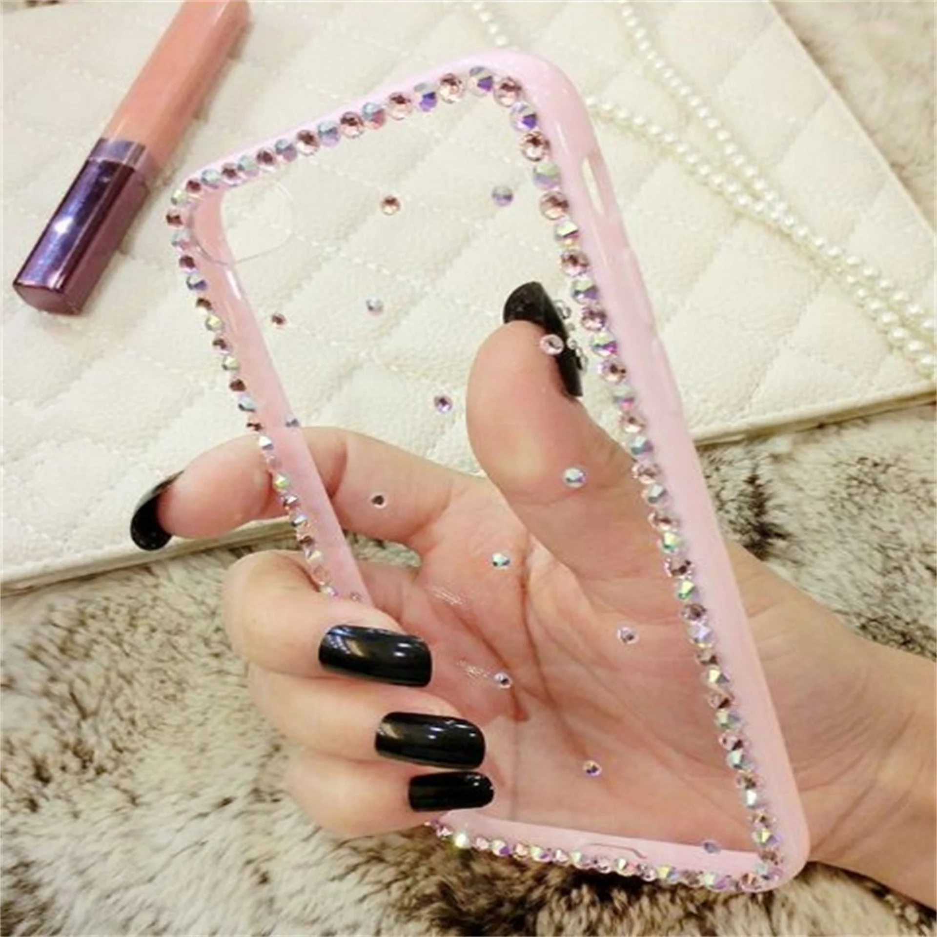 Luxury Bling Rhinestone Diamond Soft Clear Phone Case, Cover for iPhone X, XR, XS, 12, 13 Mini, 15, 14Pro Max