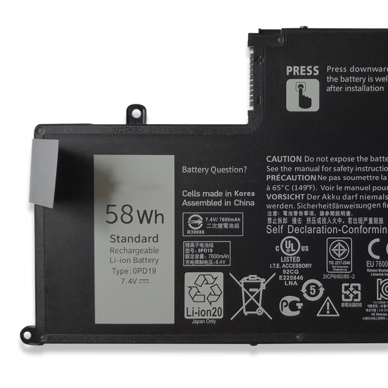 

Аккумулятор для ноутбука 0PD19 OPD19 для Inspiron 14 5443 Latitude 3450 3550 E3450 E3550 серии TRHFF 58DP4 86JK8 1V2F6 01V2F 7,4 В/58 Втч