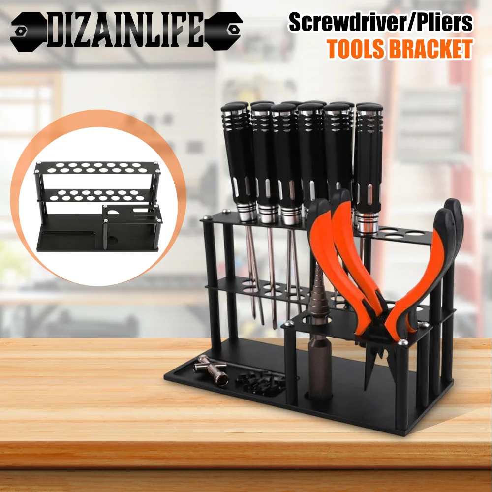 

RC Screwdriver Storage Rack Holder Aluminum Alloy Screwdriver Organizers for Hex Cross Screw Driver RC Tools Kit Organizers
