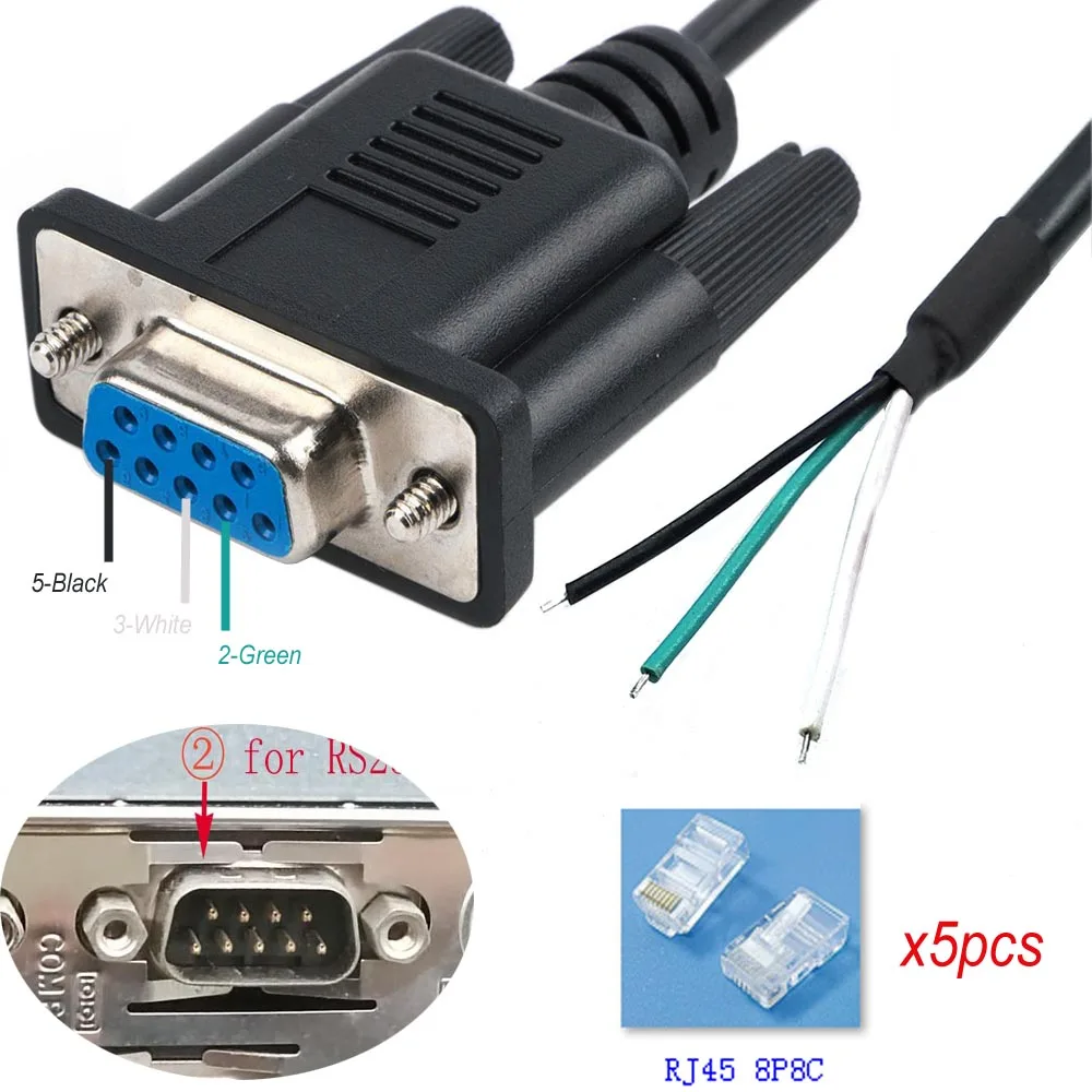 Embout de fil avec prise modulaire, câble série, console de configuration, DE 9 prises, RS232, DB 9 broches, RJ11, RS232 vers RJ12, RJ9, RJ25, RJ45