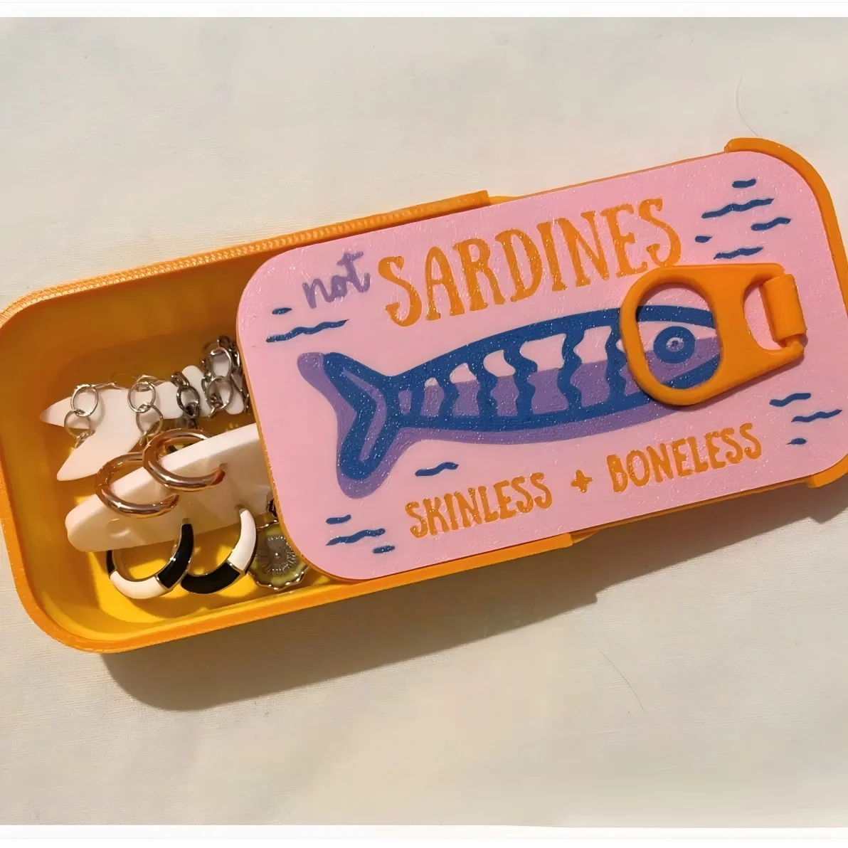 2026 great sales Antique Sardine Jar  jewelry box Graphic Design, Lightweight and Unique Fish Pattern jewelry box