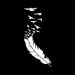 15cm Creative Feathers With Bird Cover Scratches Decals Rear Window Stickers on Motorcycle Products Car Accessories Sticker PVC